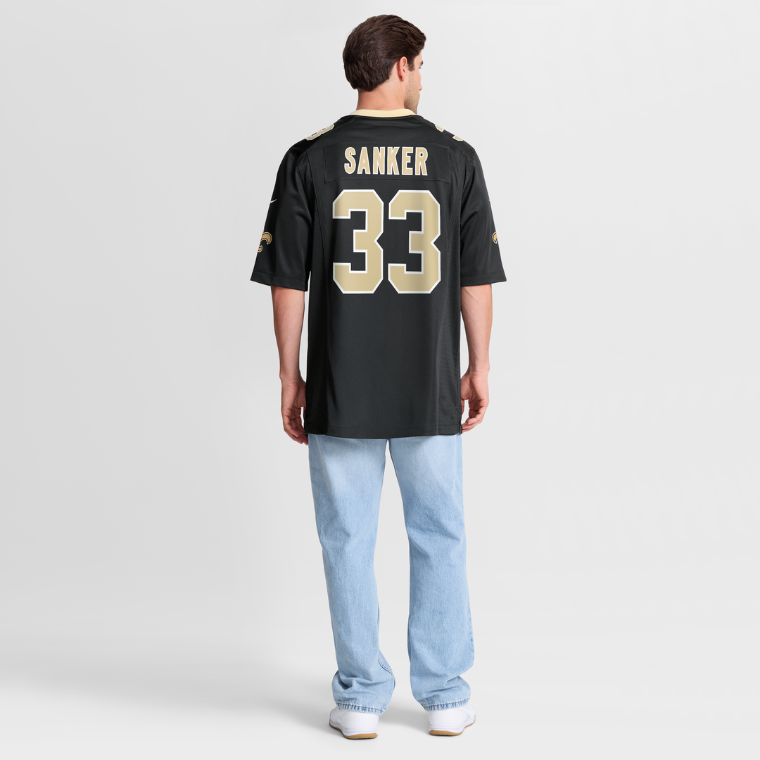 New Orleans Saints Jonas Sanker Nike Black Team Game Jersey