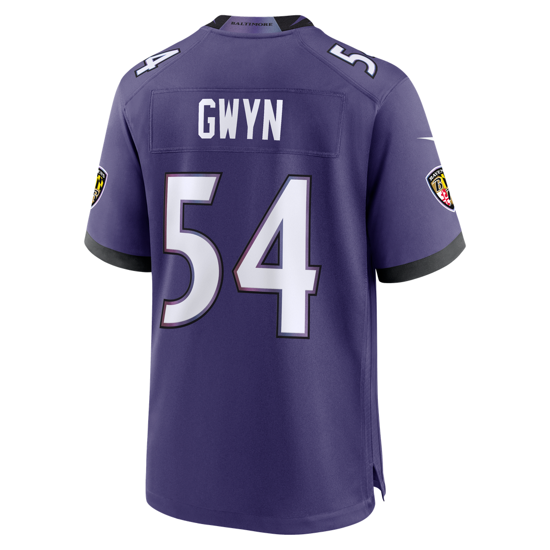 Baltimore Ravens Jovaughn Gwyn Nike Purple Team Game Jersey