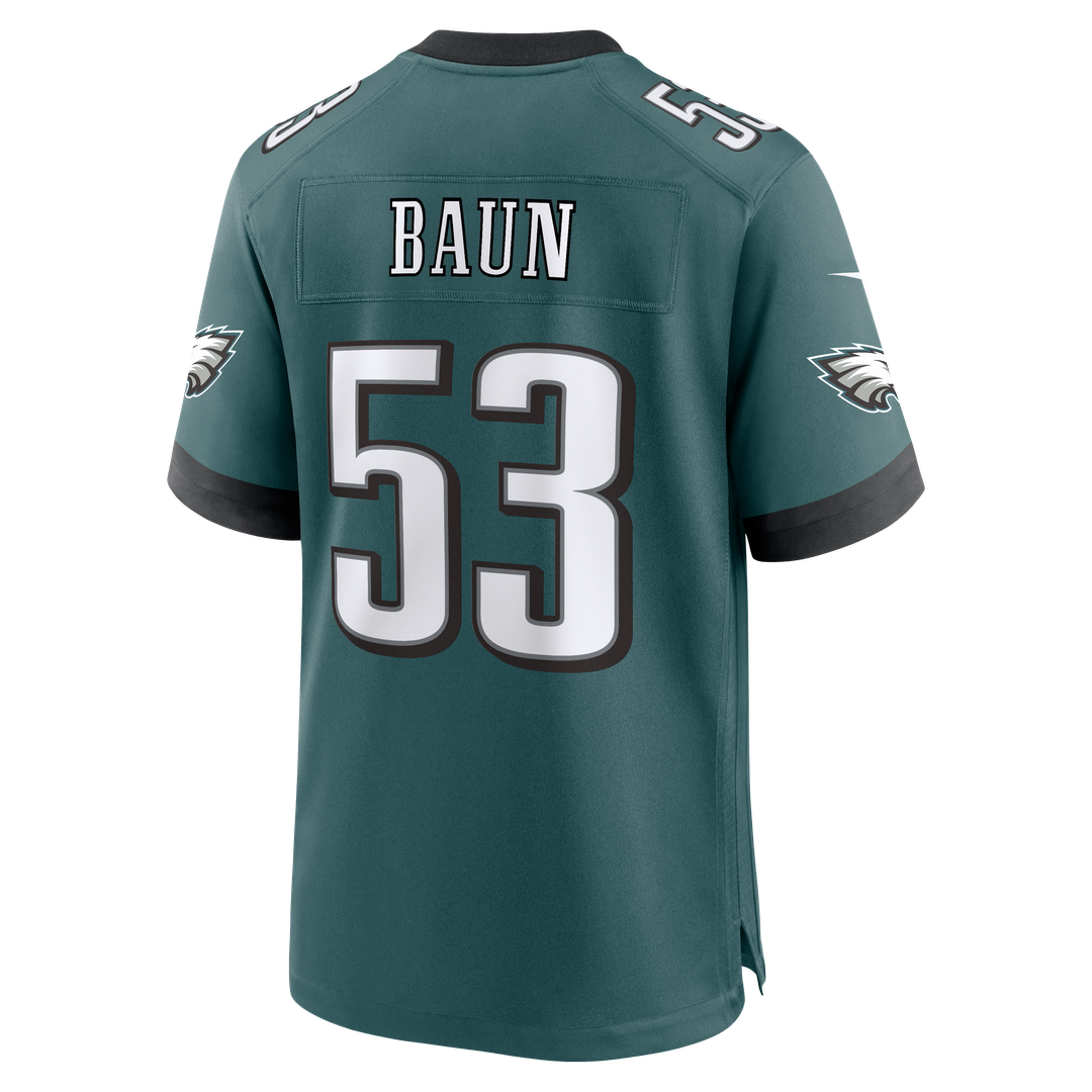 Philadelphia Eagles Zack Baun Nike Midnight Green Team Game Jersey
