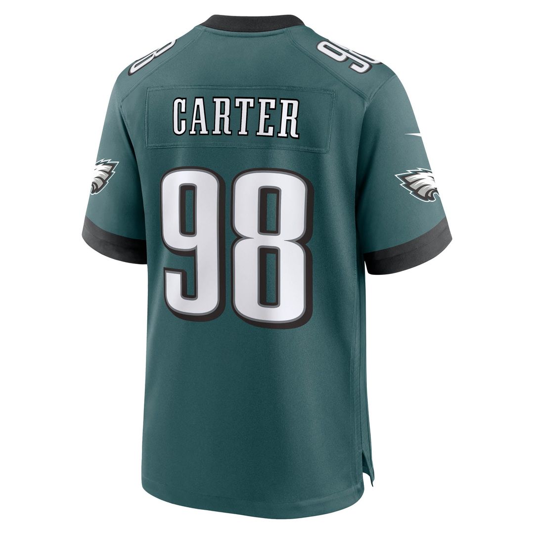 Philadelphia Eagles Jalen Carter Nike Midnight Green Team Game Jersey