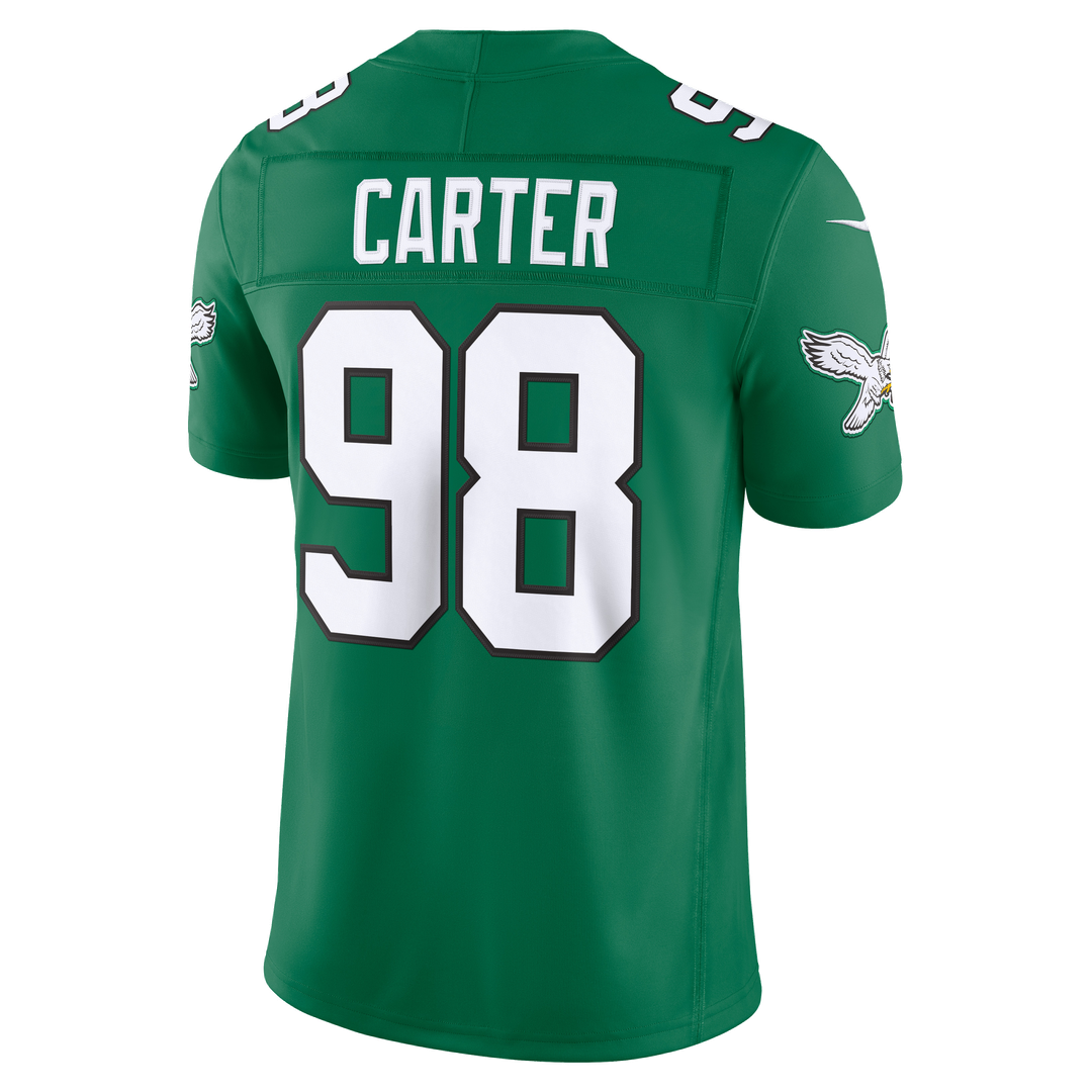 Philadelphia Eagles Jalen Carter Nike Midnight Green Team Vapor F.U.S.E. Stitched Limited Jersey