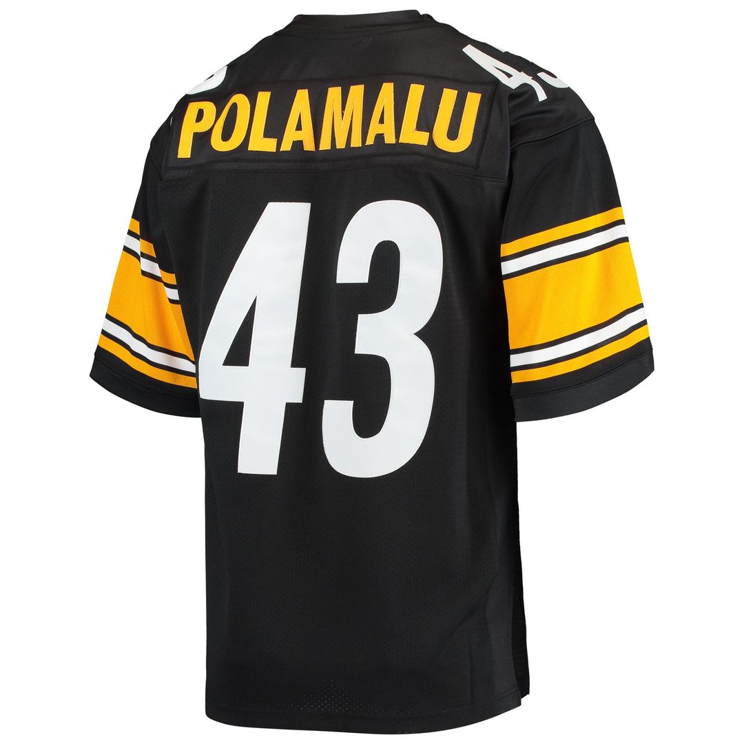 Pittsburgh Steelers 2007 Troy Polamalu Mitchell & Ness Black Authentic Throwback Retired Player Jersey