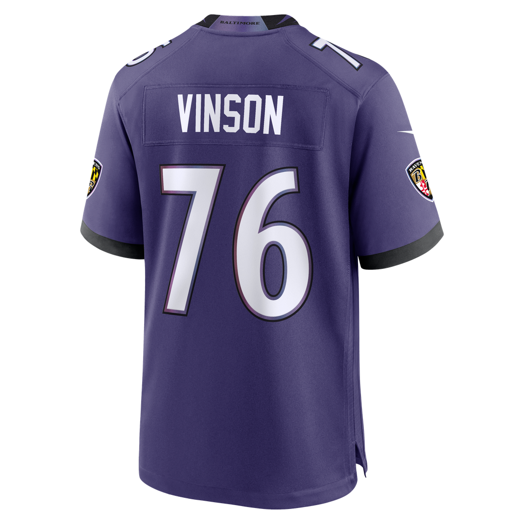 Baltimore Ravens Carson Vinson Nike Purple Team Game Jersey