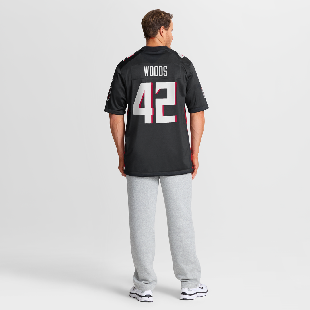 Atlanta Falcons Josh Woods Nike Black Team Game Jersey