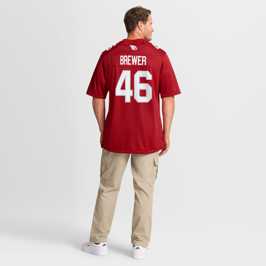 Arizona Cardinals Aaron Brewer Nike Cardinal Team Game Jersey