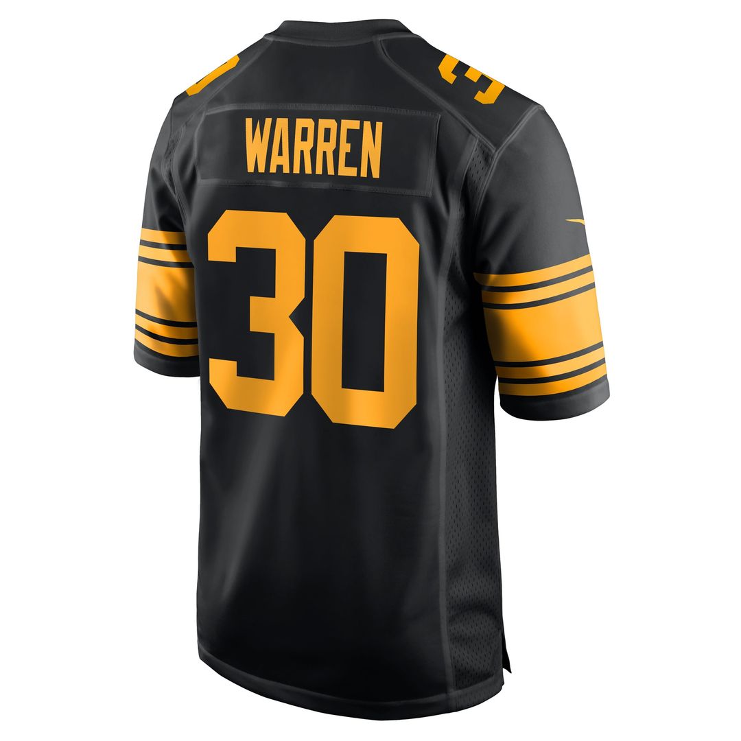 Pittsburgh Steelers Jaylen Warren Nike Black Alternate Game Jersey