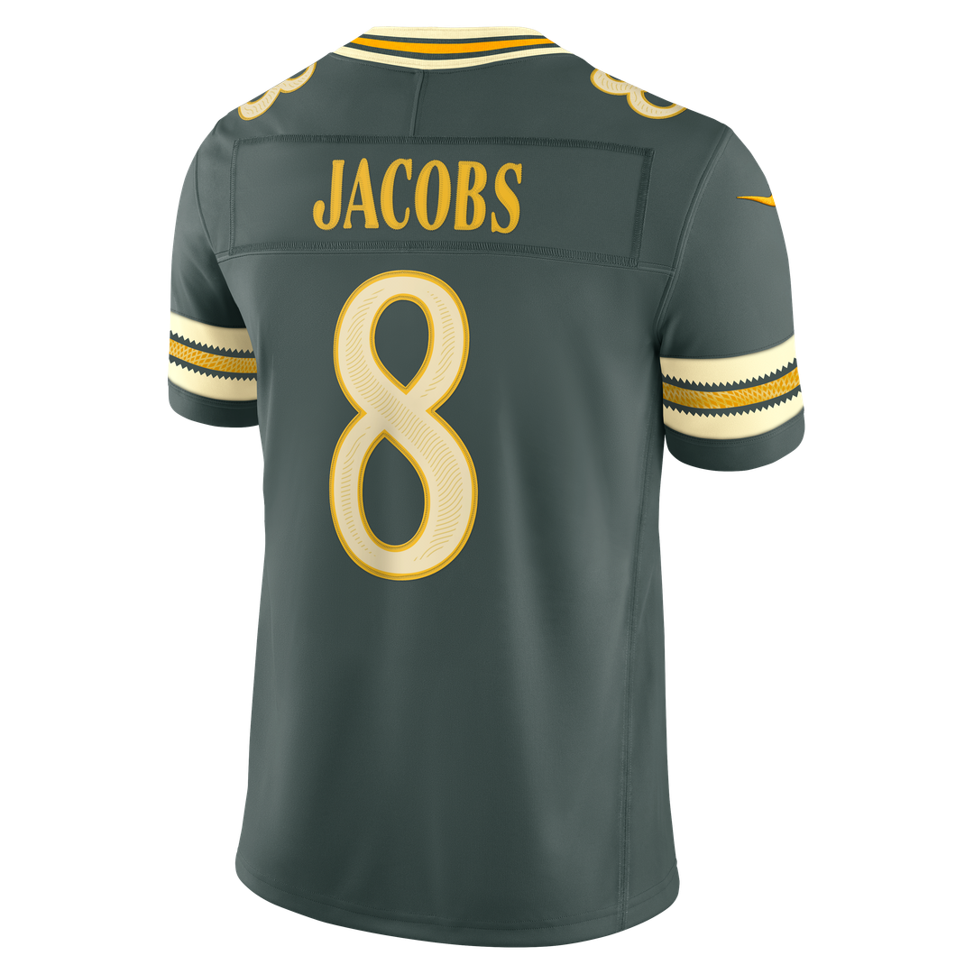 Green Bay Packers Josh Jacobs Nike Green 2026 Rivalries Collection Stitched Limited Jersey