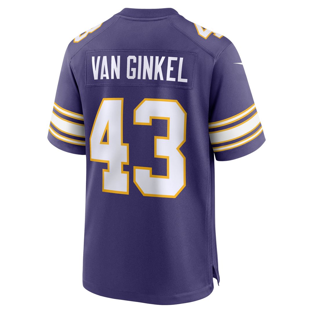 Minnesota Vikings Andrew Van Ginkel Nike Purple Alternate Game Jersey