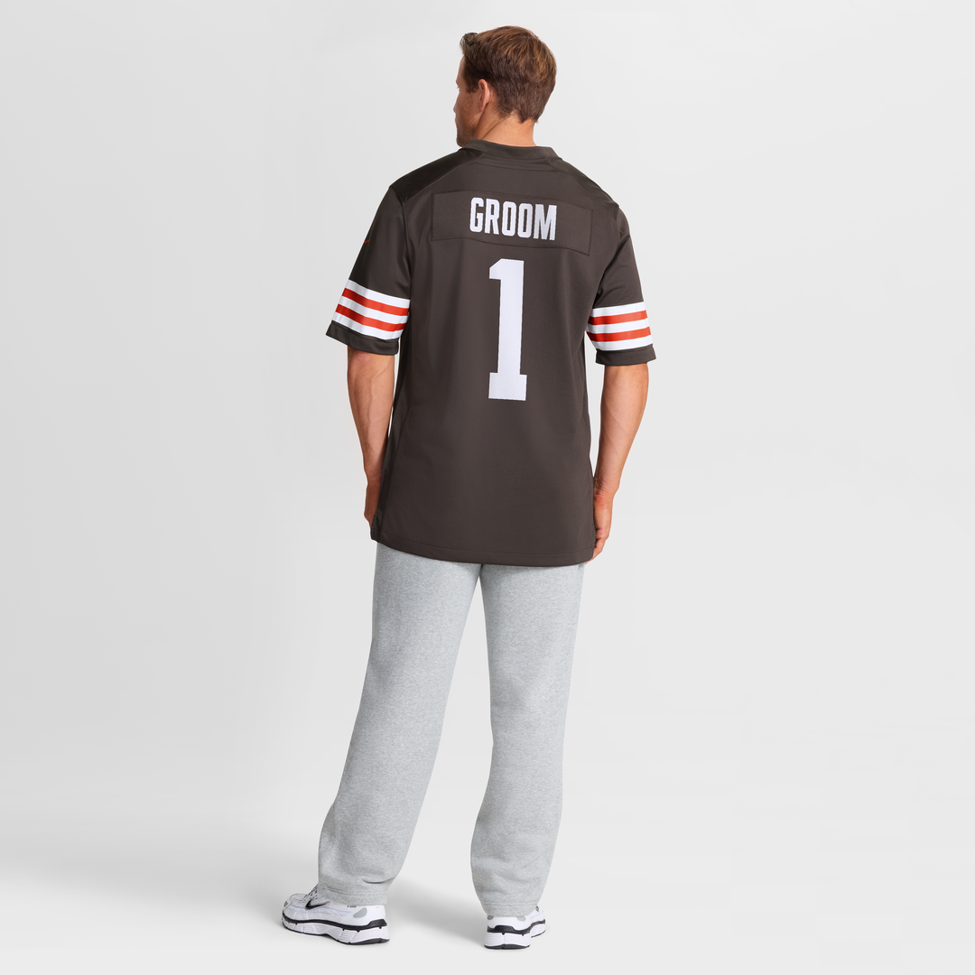 Cleveland Browns Number 1 Groom Nike Brown Game Jersey