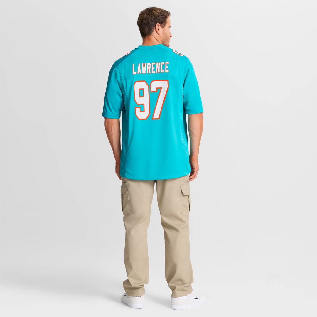 Miami Dolphins Rashard Lawrence Nike Aqua Team Game Jersey