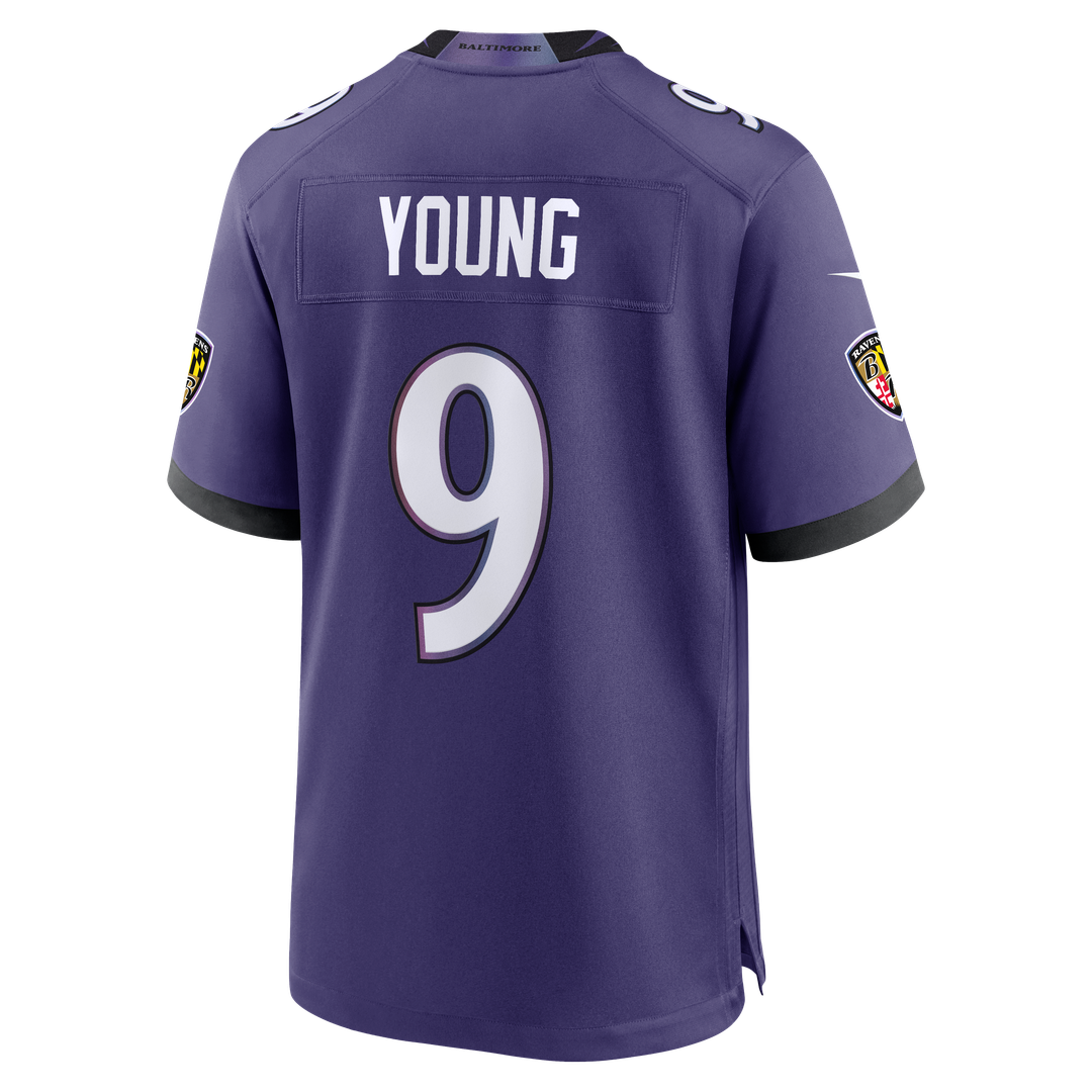 Baltimore Ravens Zion Young Nike Purple Team Game Jersey