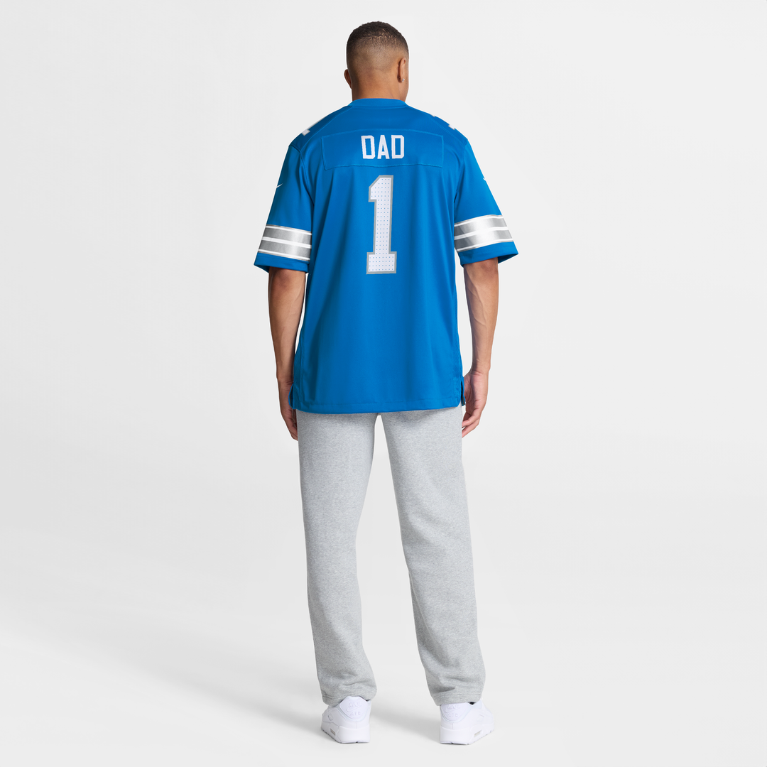 Detroit Lions Number 1 Dad Nike Blue Game Jersey