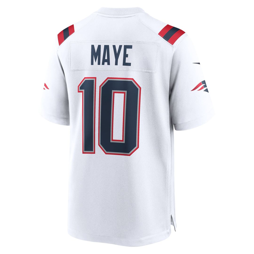 New England Patriots Drake Maye Nike Navy Player Game Jersey