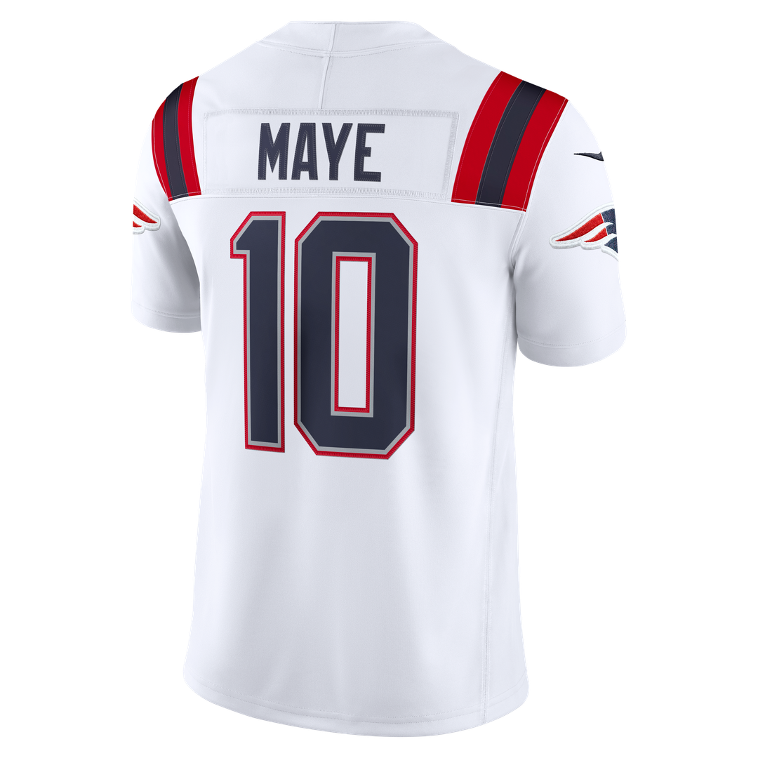 New England Patriots Drake Maye Nike Red Alternate Vapor F.U.S.E. Stitched Limited Jersey