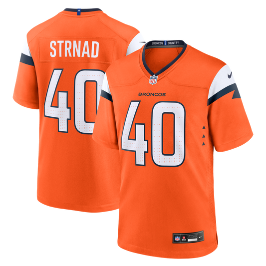 Denver Broncos Justin Strnad Nike Orange Team Game Jersey