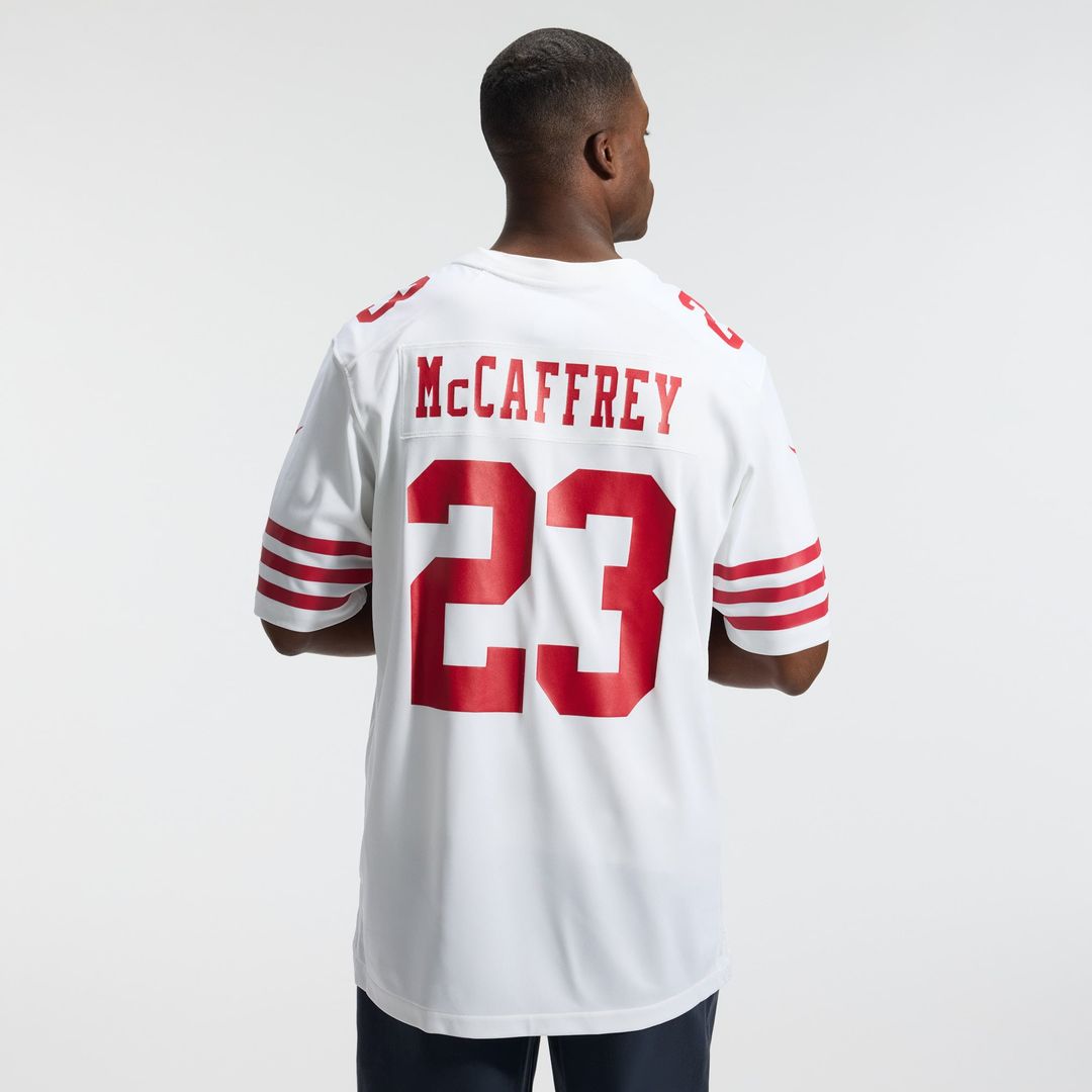 San Francisco 49ers Christian McCaffrey Nike White Game Player Jersey