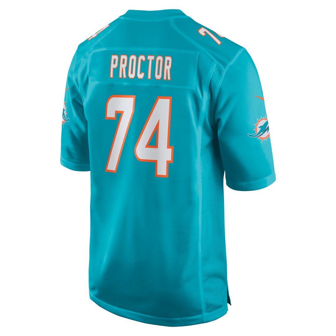Miami Dolphins Kadyn Proctor Nike Aqua Team Game Jersey