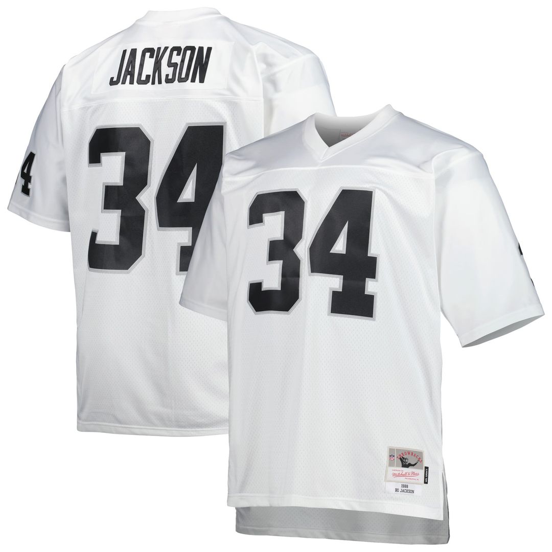Las Vegas Raiders Bo Jackson Mitchell & Ness Black Big & Tall 1988 Retired Player Replica Jersey