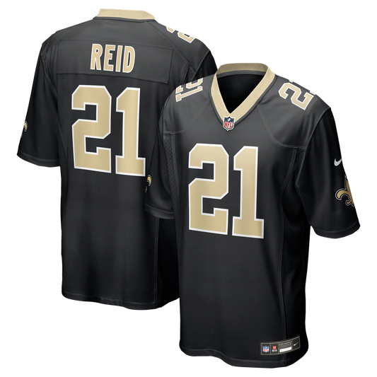 New Orleans Saints Justin Reid Nike Black Team Game Jersey