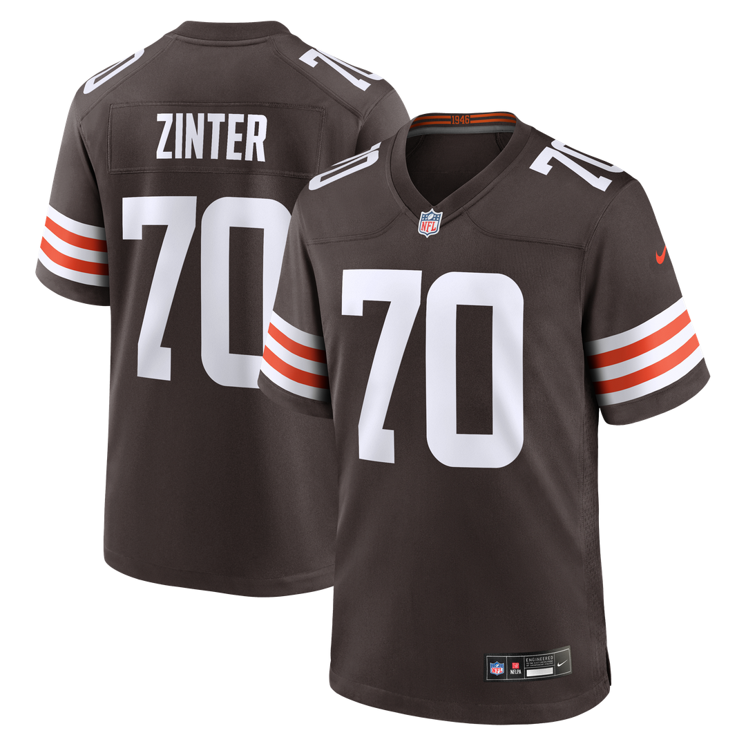 Cleveland Browns Zak Zinter Nike Brown Team Game Jersey