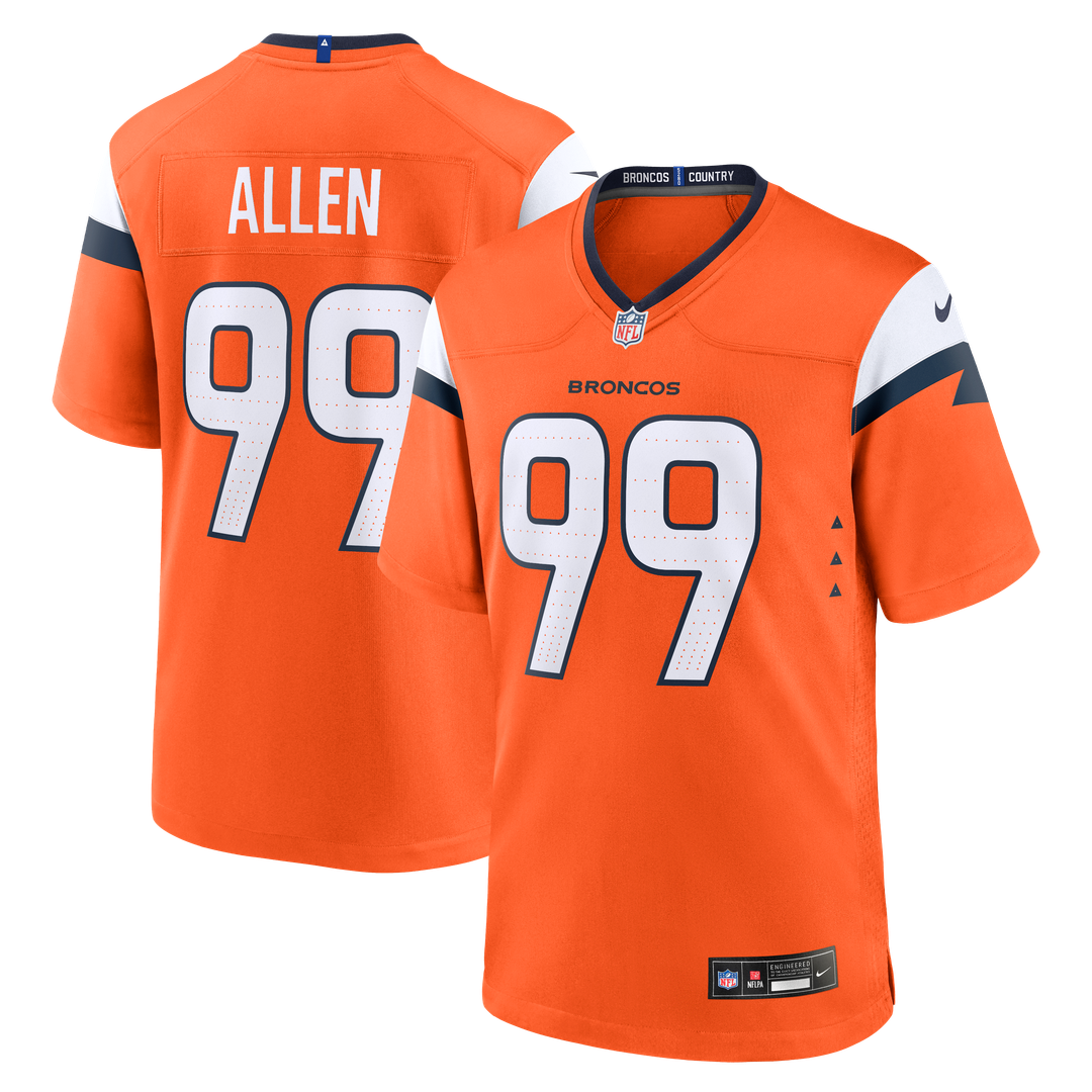 Denver Broncos Zach Allen Nike Orange Team Game Jersey