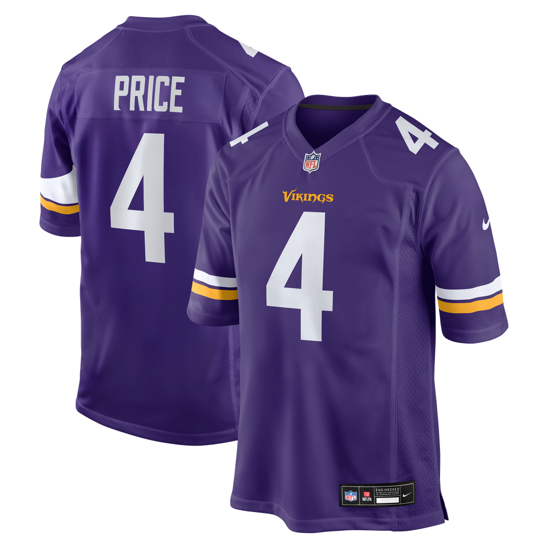 Minnesota Vikings Myles Price Nike Purple Team Game Jersey
