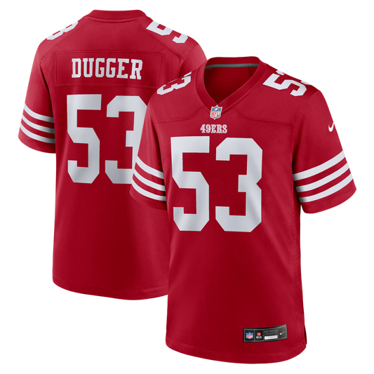 San Francisco 49ers Jaden Dugger III Nike Scarlet Team Game Jersey