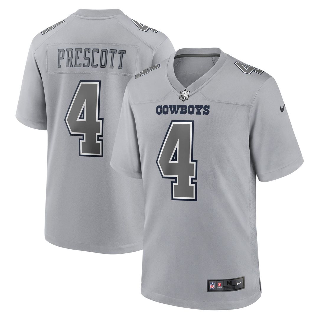 Dallas Cowboys Dak Prescott Nike Gray Atmosphere Fashion Game Jersey