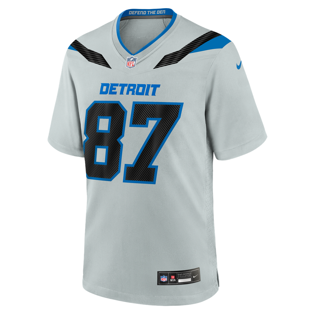 Detroit Lions Sam LaPorta Nike Silver 2026 Rivalries Collection Game Jersey