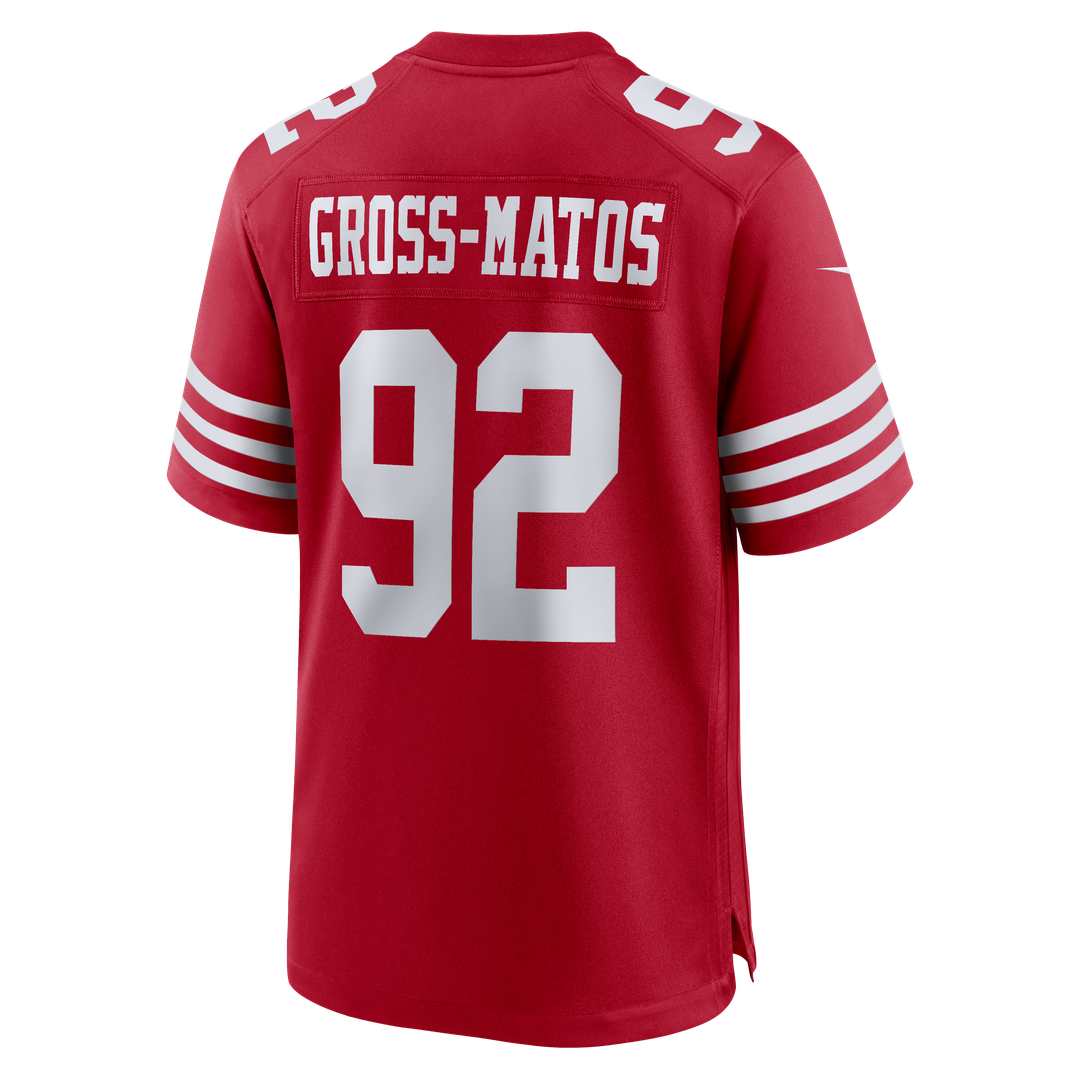 San Francisco 49ers Yetur Gross-Matos Nike Scarlet Team Game Jersey