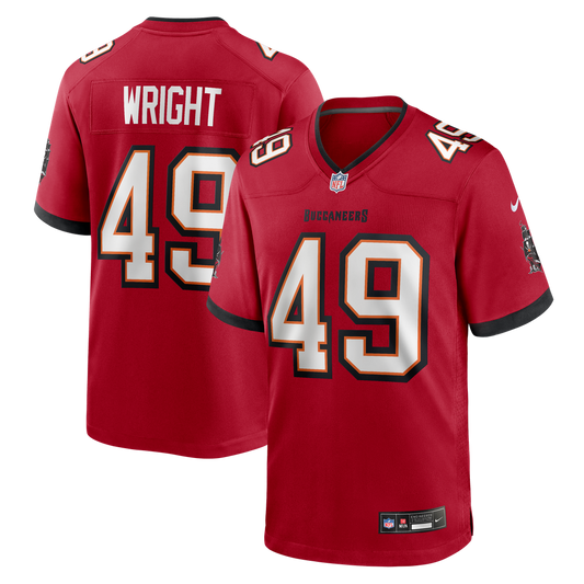 Tampa Bay Buccaneers Owen Wright Nike Red Team Game Jersey