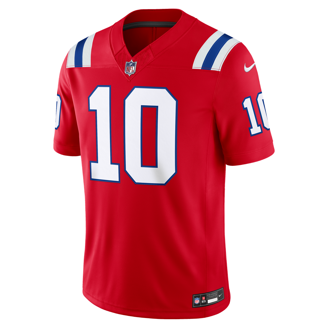 New England Patriots Drake Maye Nike White Vapor F.U.S.E. Stitched Limited Jersey