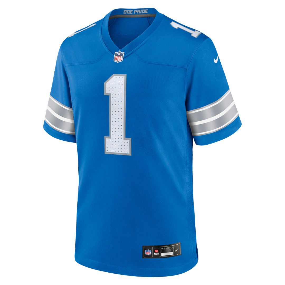 Detroit Lions Number 1 Dad Nike Blue Game Jersey