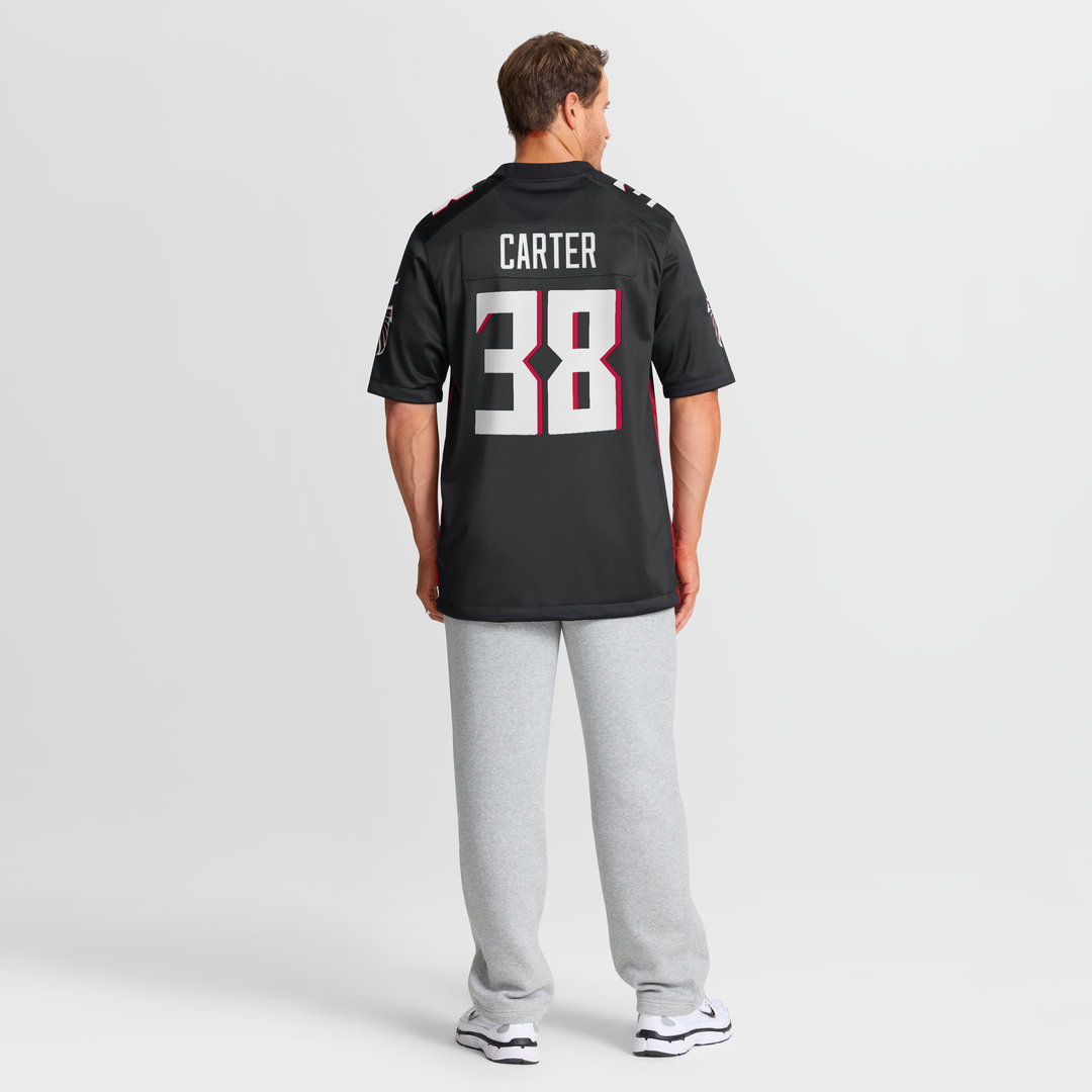 Atlanta Falcons Nathan Carter Nike Black Team Game Jersey
