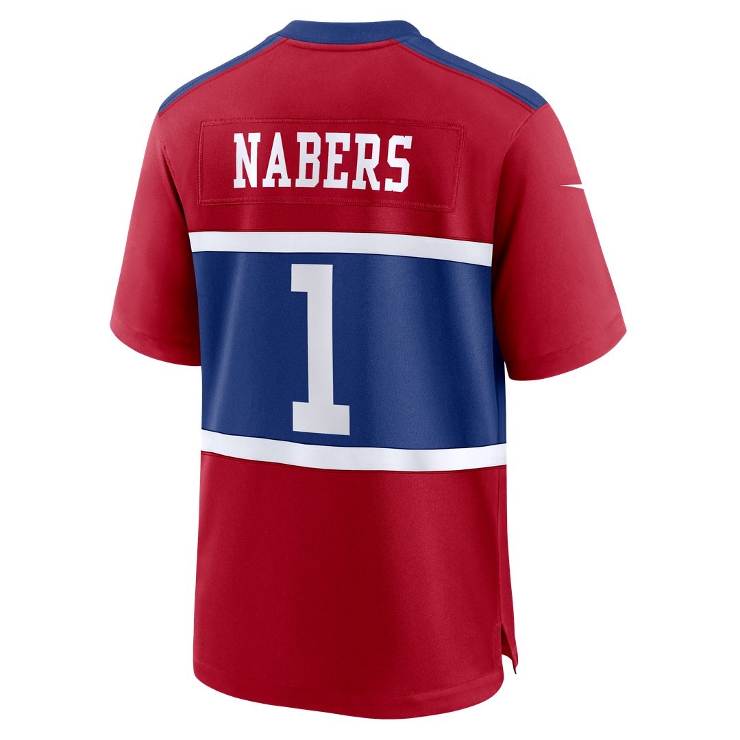 New York Giants Malik Nabers Nike Century Red Alternate Game Jersey