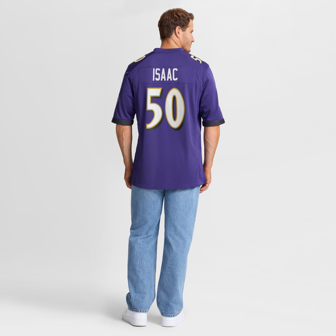 Baltimore Ravens Adisa Isaac Nike Purple Team Game Jersey