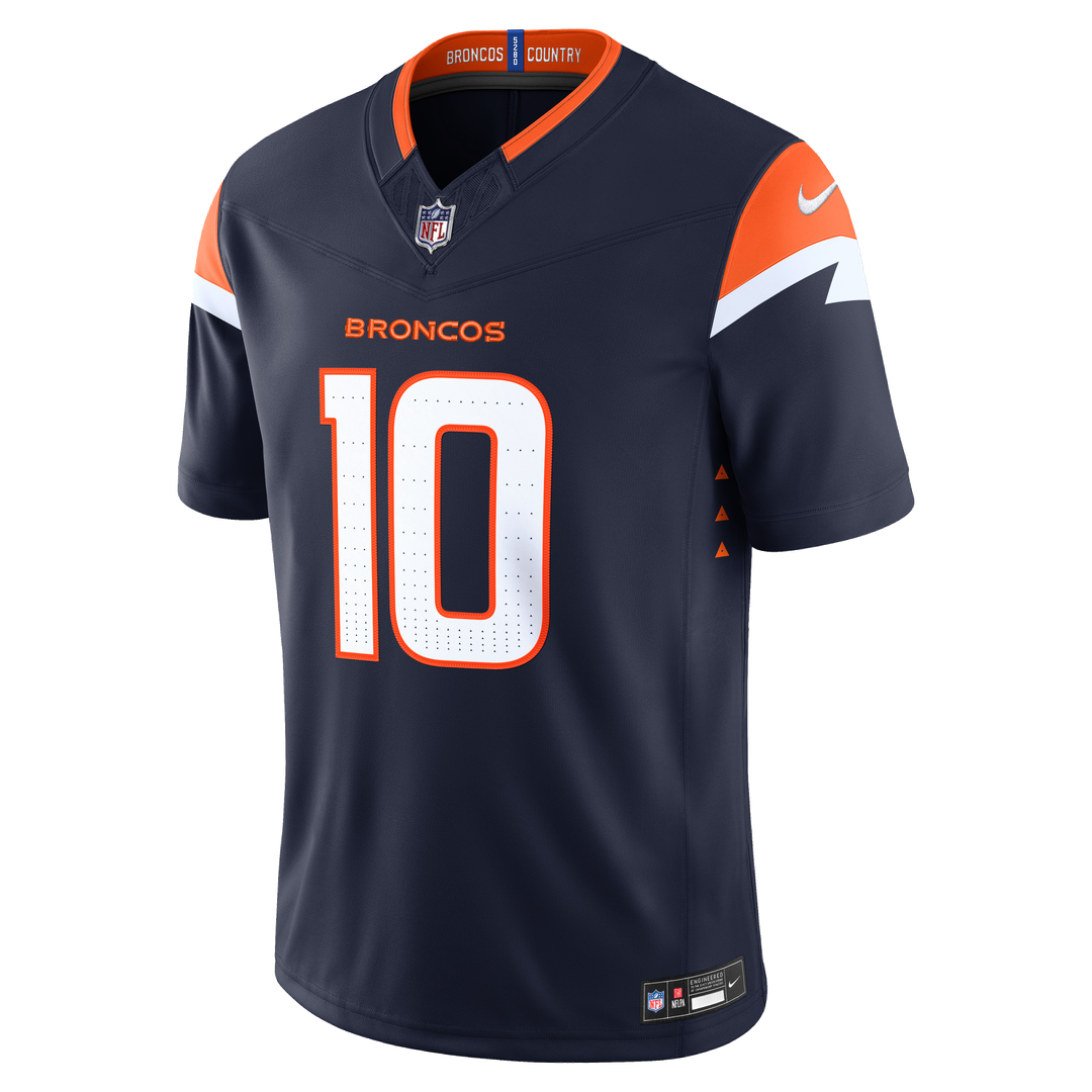 Denver Broncos Bo Nix Nike White Vapor F.U.S.E. Stitched Limited Jersey