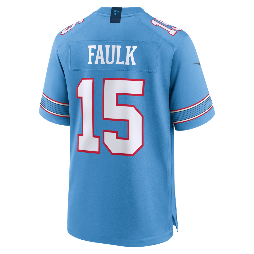 Tennessee Titans Keldric Faulk Nike Light Blue Team Game Jersey