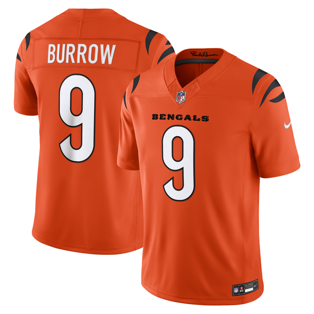 Cincinnati Bengals Joe Burrow Nike Orange Alternate Vapor F.U.S.E. Stitched Limited Jersey