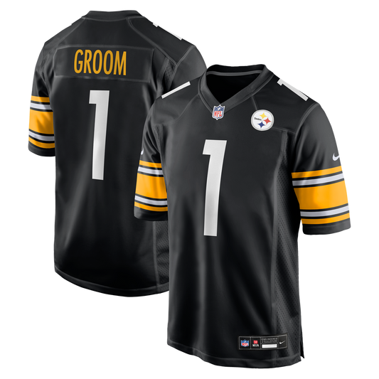 Pittsburgh Steelers Number 1 Groom Nike Black Game Jersey