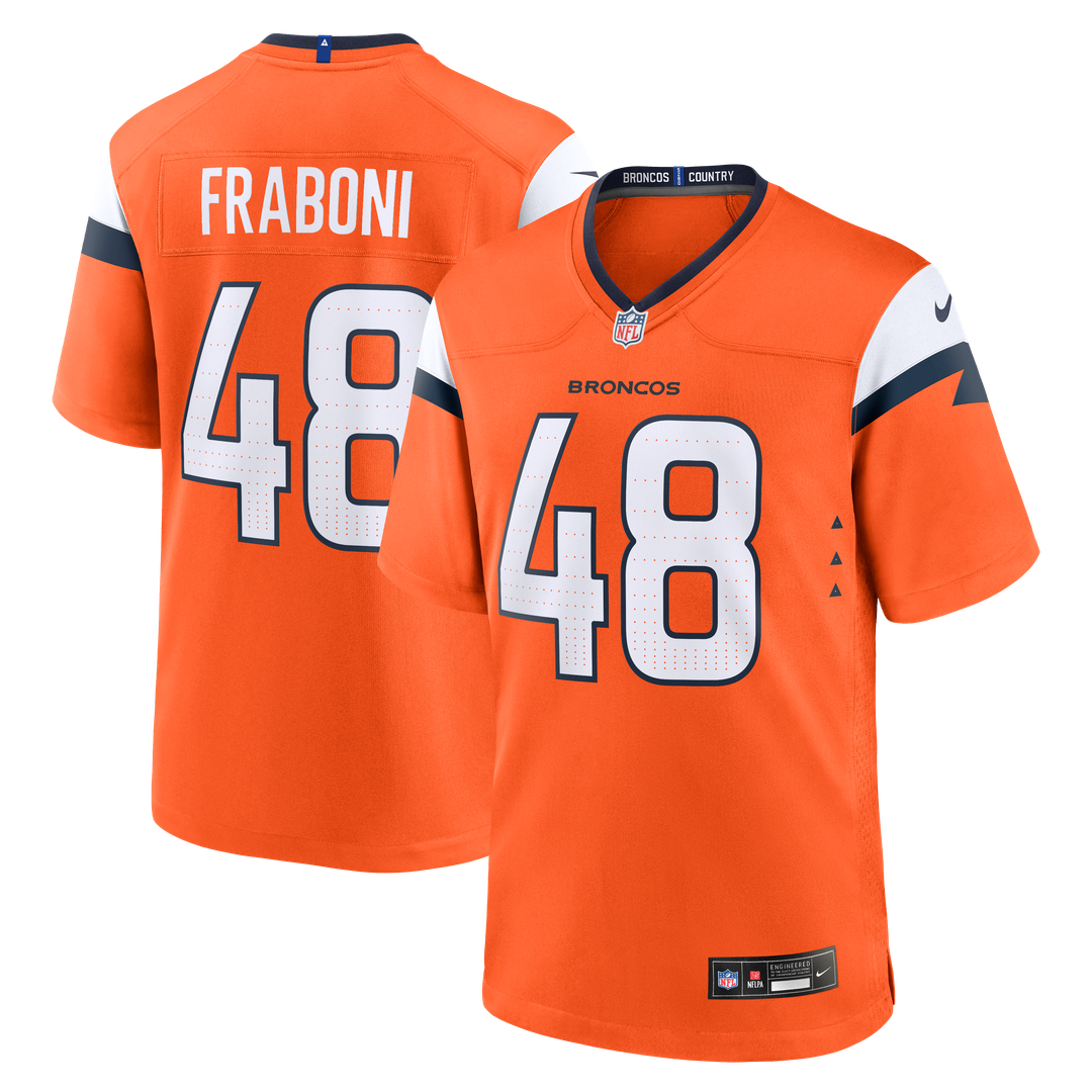 Denver Broncos Mitchell Fraboni Nike Orange Team Game Jersey