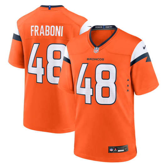 Denver Broncos Mitchell Fraboni Nike Orange Team Game Jersey