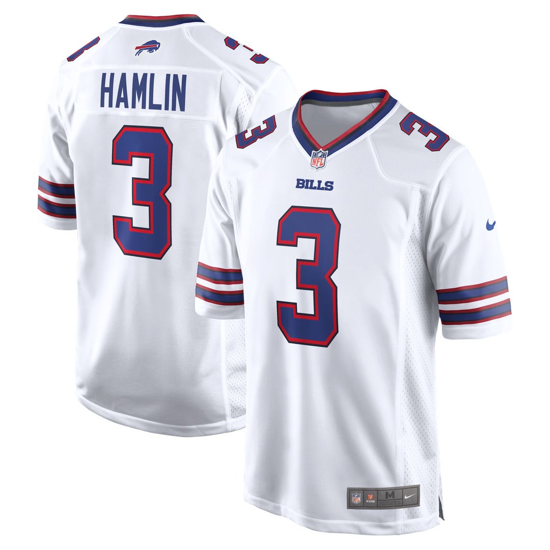 Buffalo Bills Damar Hamlin Nike White Game Jersey