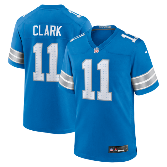 Detroit Lions Damone Clark Nike Blue Team Game Jersey
