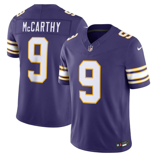 Minnesota Vikings J.J. McCarthy Nike Purple Alternate Classic Vapor F.U.S.E. Stitched Limited Jersey