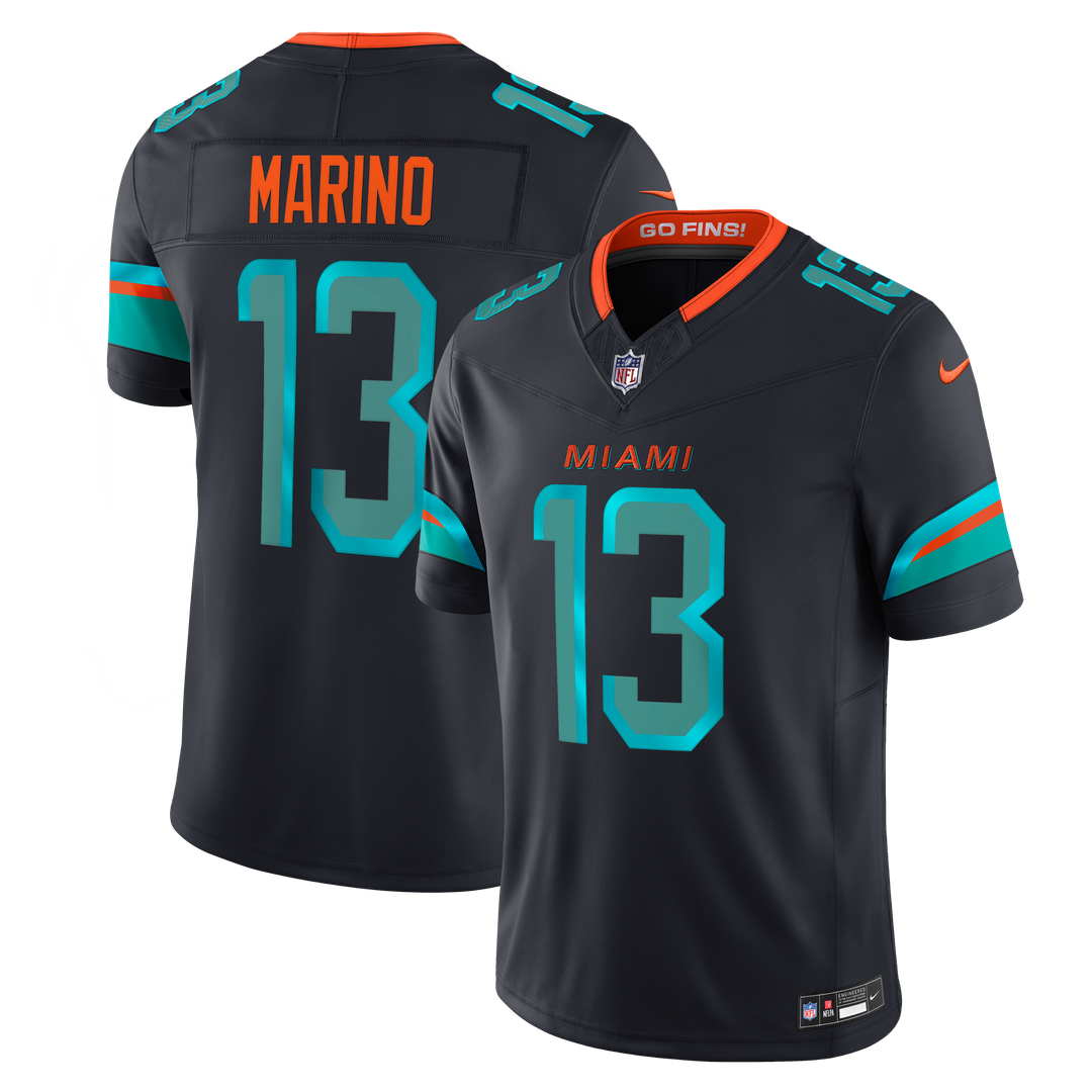 Miami Dolphins Dan Marino Nike Navy Rivalries Collection Stitched Limited Jersey