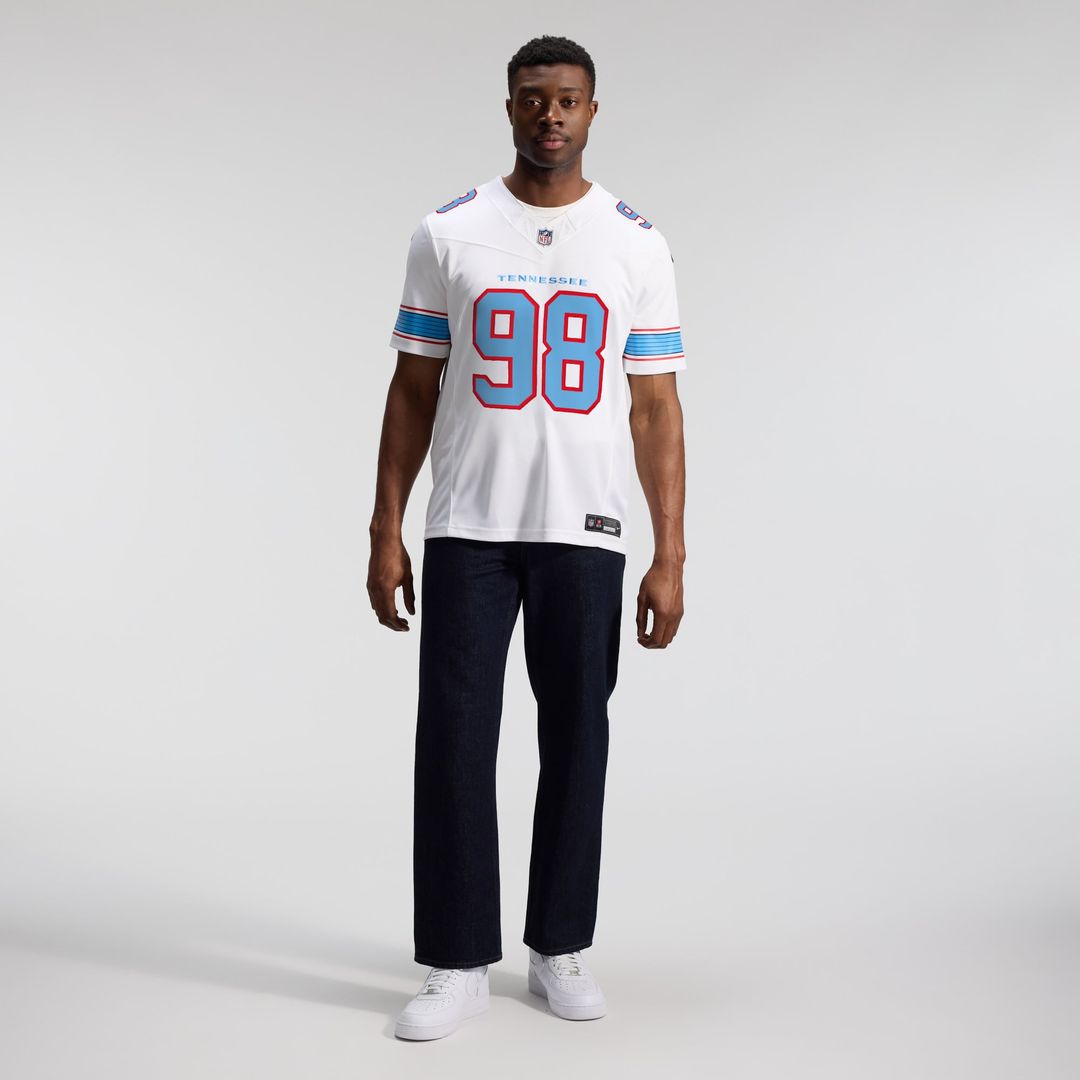 Tennessee Titans Jeffery Simmons Nike Light Blue Team Vapor F.U.S.E. Stitched Limited Jersey