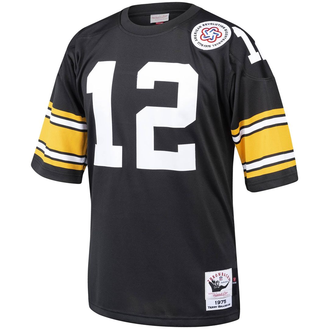 Pittsburgh Steelers Terry Bradshaw Mitchell & Ness Black Authentic Throwback Retired Player Jersey