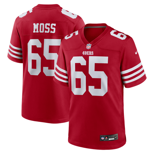 San Francisco 49ers Drew Moss Nike Scarlet Team Game Jersey