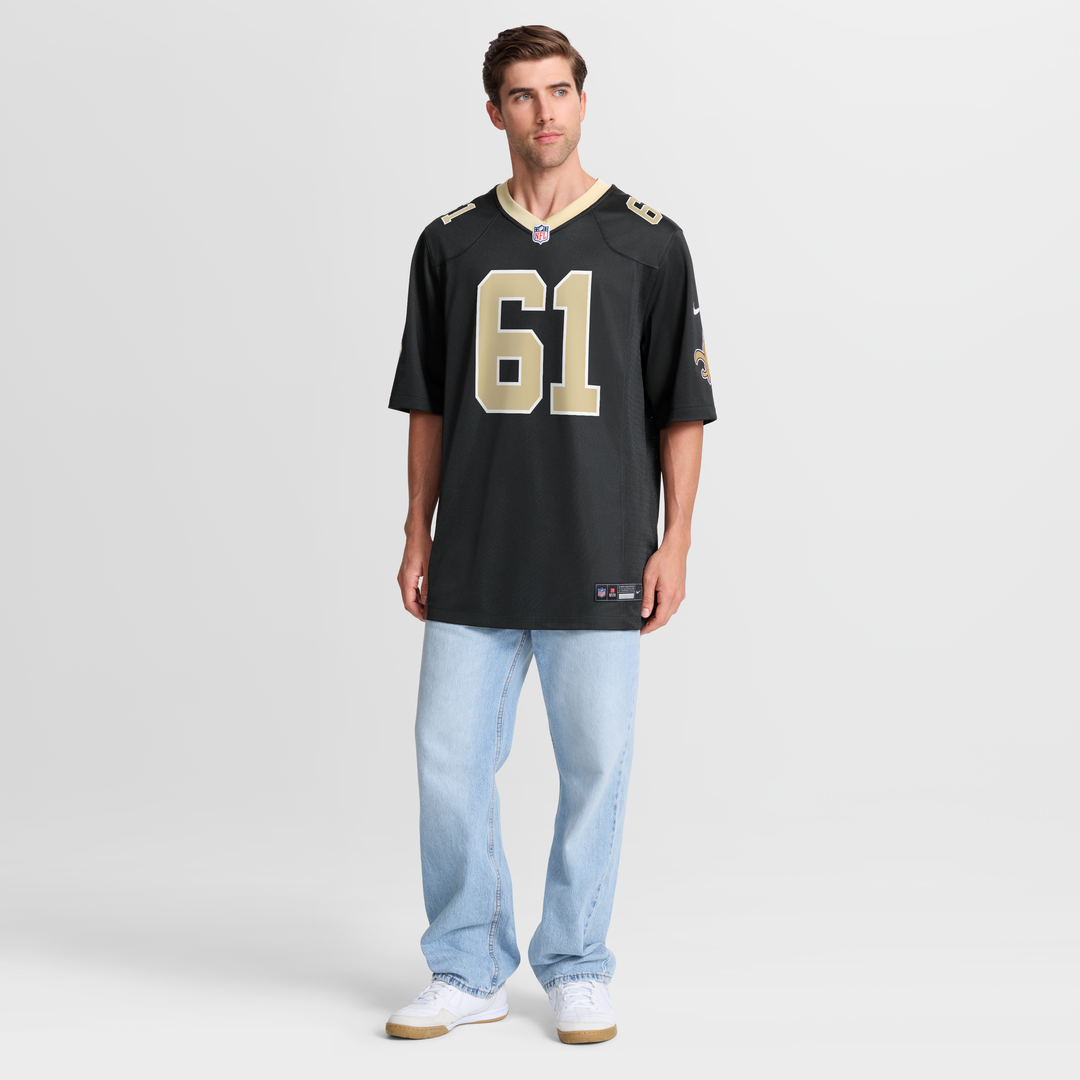 New Orleans Saints Drew Desjarlais Nike Black Game Player Jersey